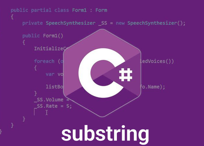 استفاده از دستور substring در سی‌ شارپ 